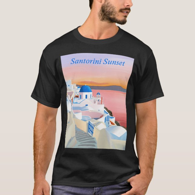 Santorini solnedgång t shirt (Framsida)