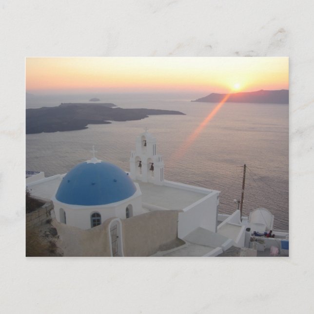 Santorini solnedgång vykort (Framsida)