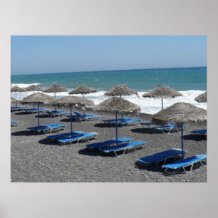 Santorini strand, Grekland Poster