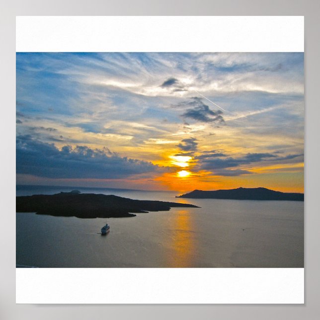Santorini Sunset 2 Canvas Poster (Framsidan)