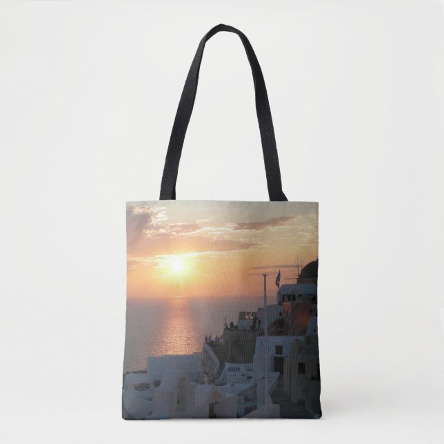 Santorini Sunset All over Print Tote Bag Tygkasse (Framsida)