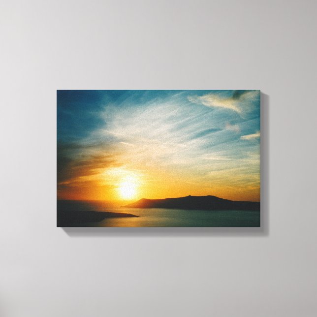 Santorini sunset, Grekland Canvastryck (Framsida)