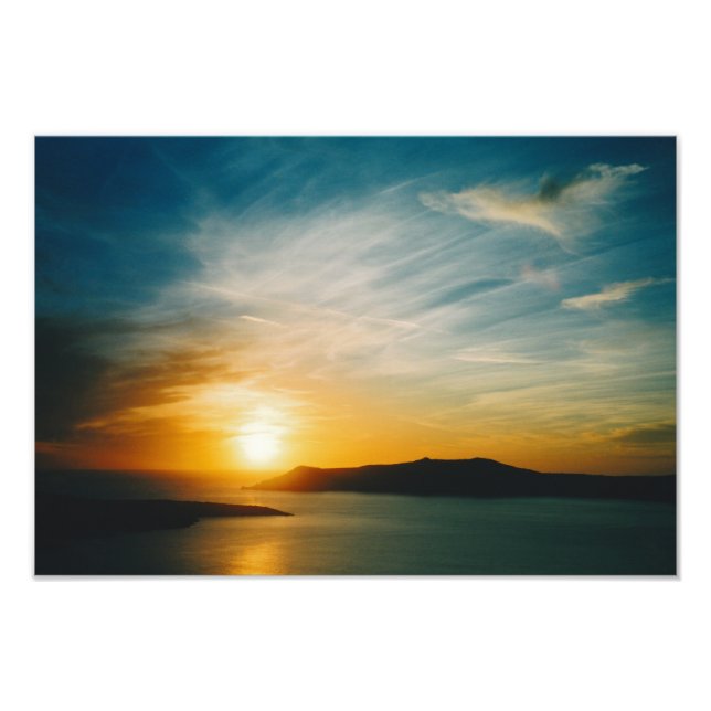 Santorini sunset, Grekland Fototryck (Framsidan)