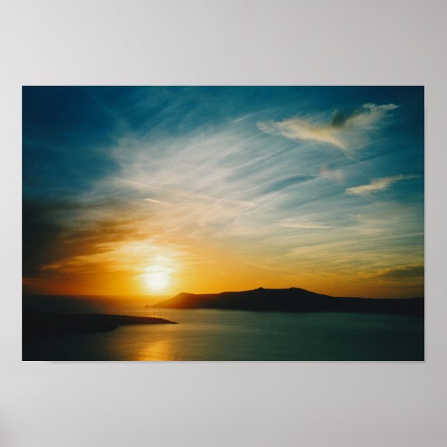 Santorini sunset, Grekland Poster (Framsidan)