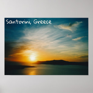 Santorini sunset, Grekland Poster