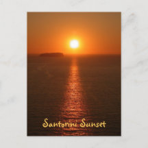 Santorini Sunset med text - Grekiska ön