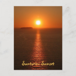 Santorini Sunset med text - Grekiska ön Vykort