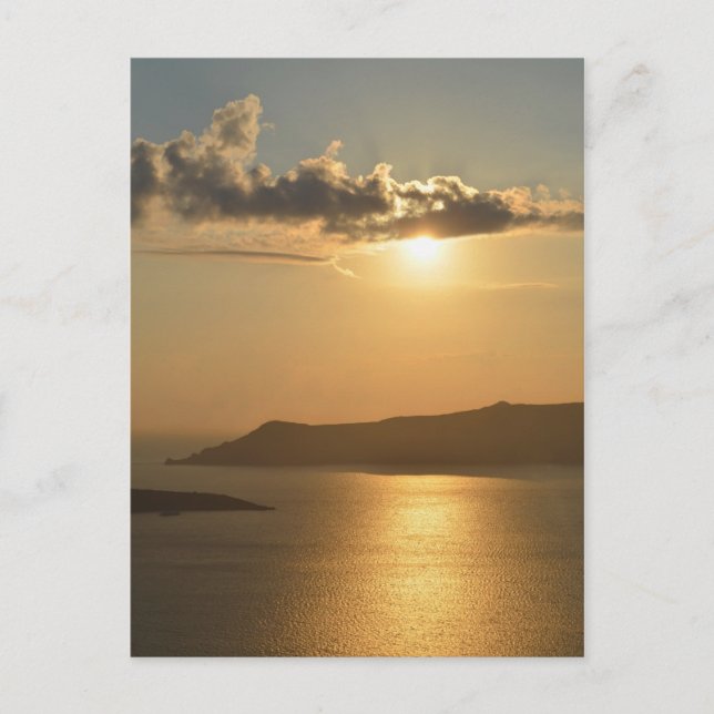 Santorini Sunset Postcard Vykort (Framsida)