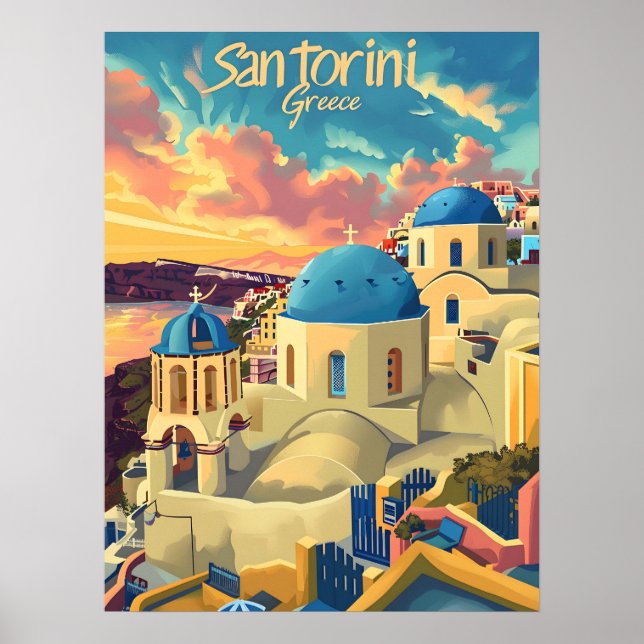 Santorini sunset poster (Framsidan)