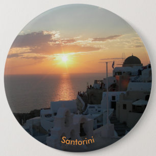 Santorini Sunset Round Button Knapp