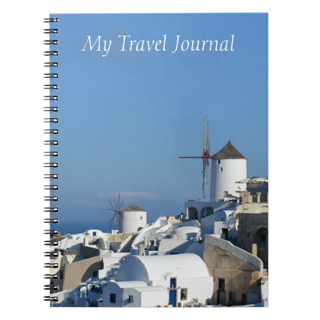 Santorini Travel Journal Anteckningsbok (Framsidan)