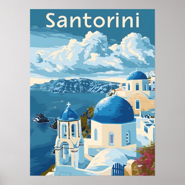 Santorini Travel Poster (Framsidan)
