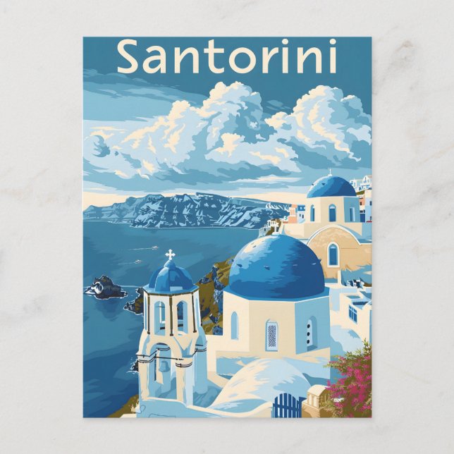 Santorini Travel Vykort (Framsida)