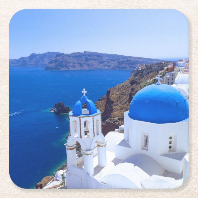 Santorini Underlägg Papper Kvadrat (Framsidan)