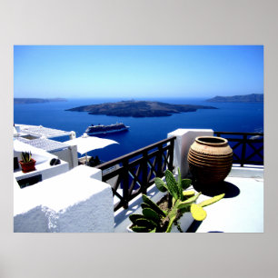 Santorini uteplatsplats poster