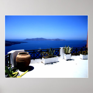 Santorini uteplatsplats poster