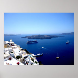Santorini uteplatsplats poster
