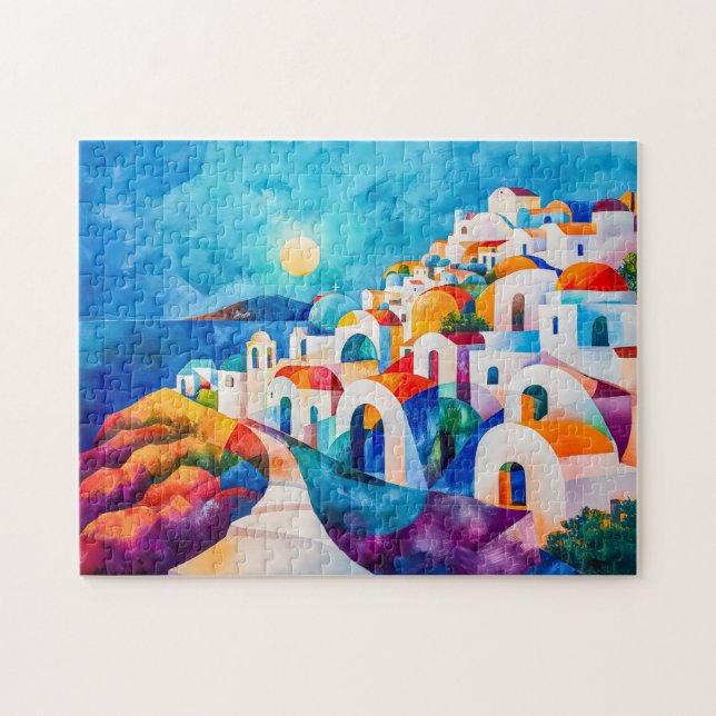 Santorini Vägen till havet Pussel (Horisontell)