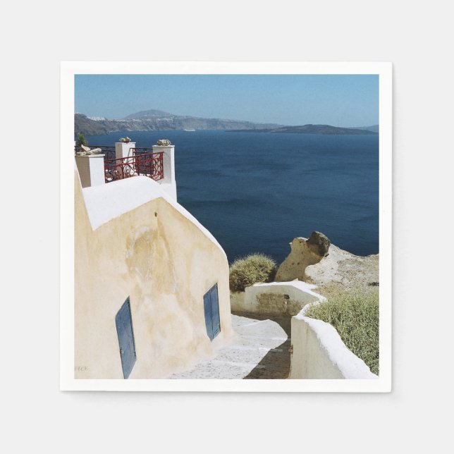 santorini vävnader pappersservett (Framsidan)