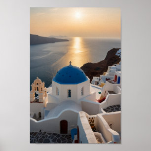 Santorini - Vintage resor Poster