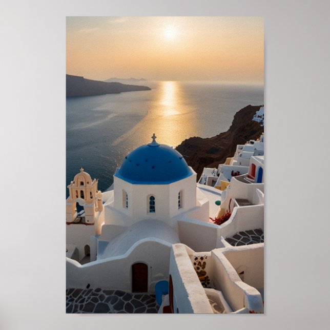 Santorini - Vintage resor Poster (Framsidan)
