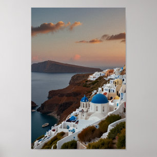 Santorini - Vintage resor Poster