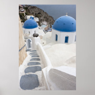 Santorini-vy Poster
