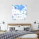 Santorini Watercolor Canvastryck (Insitu(Bedroom))