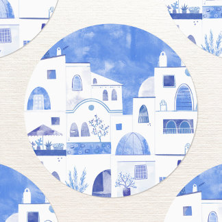 Santorini Watercolor Klistermärke