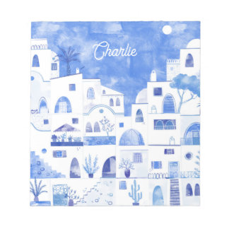Santorini Watercolor Personlig Anteckningsblock