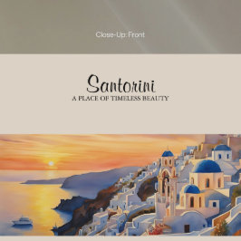 Santorini Watercolor Shoulder Tote Bag Tygkasse