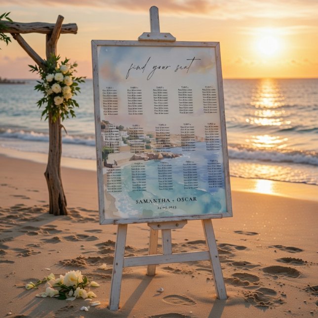 Santorini Wedding Seating Chart  Poster (Skapare uppladdad)