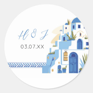 Santorini Wedding Stickers Grekland - etiketter