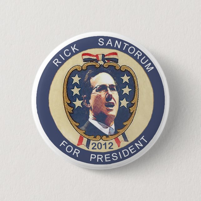 Santorum 2012 retro design knapp (Framsida)