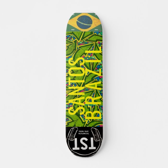 SANTOS BRAZIL Skateboard, 7¾" Däck Mini Skateboard Bräda 18,5 Cm (Framsida)