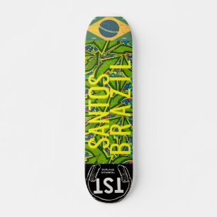 SANTOS BRAZIL Skateboard, 7¾ tum Deck Mini Skateboard Bräda 18,5 Cm