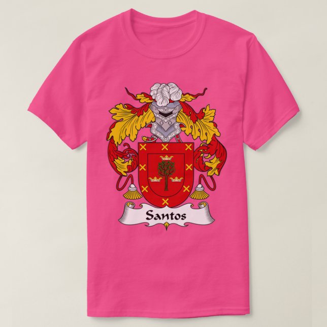 Santos Coat of Arms Family Crest  T Shirt (Design framsida)