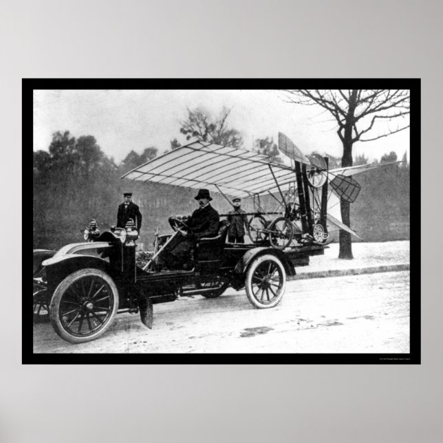Santos Dumont Airplan Car 1909 Poster (Framsidan)