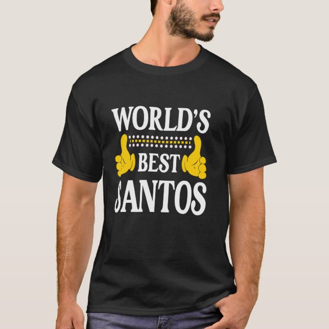 Santos Surname Team Family Efternamn World's Best T Shirt (Framsida)