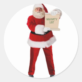 Sant's Naughty List Round Kuvert Seals Runt Klistermärke