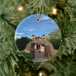 Santuario de Chimayo kyrkofoto, katoliskt Julgransprydnad Keramik