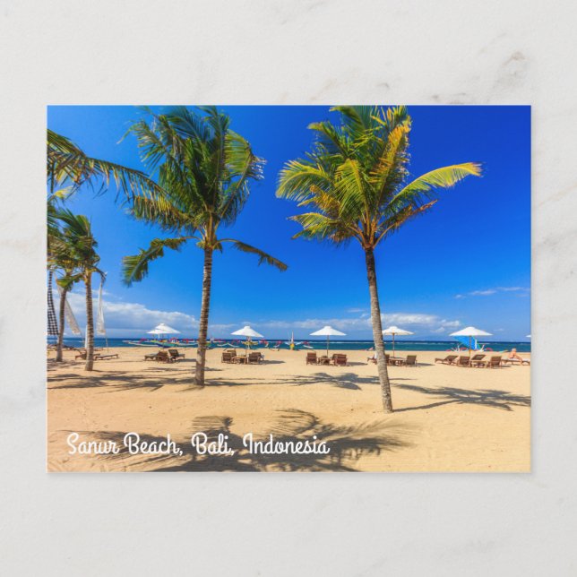 Sanur Beach, Bali, Indonesien Vykort (Framsida)