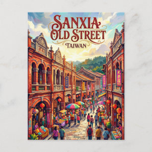 Sanxia Gamla Gata Taiwan Vykort