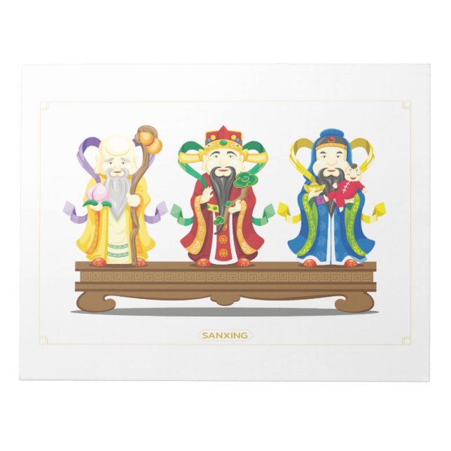 Sanxing Chinese Gods Anteckningsblock (Framsida)