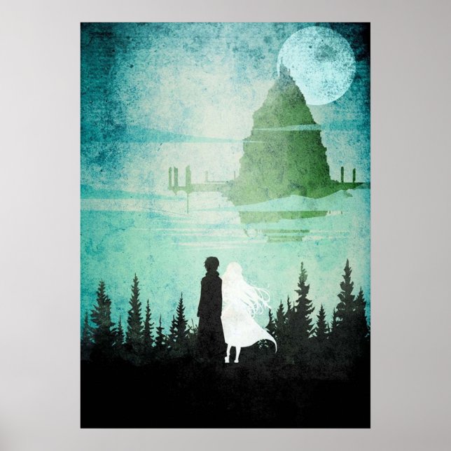 Sao Kirito och Asuna Minimalist Manga Poster (Framsidan)