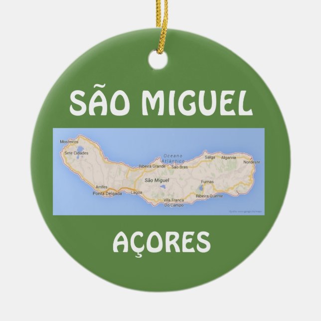 Sao Miguel Acores Karta jul Ornament (Framsidan)