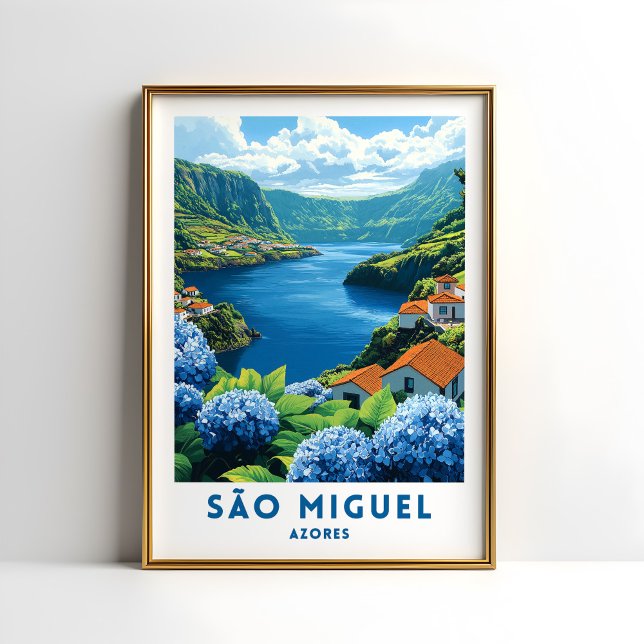 Sao Miguel Azores Reseskylt Väggkonst (Skapare uppladdad)
