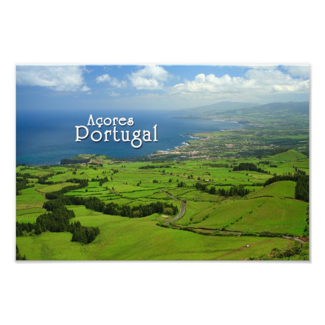 Sao Miguel grönt liggande Fototryck (Framsidan)