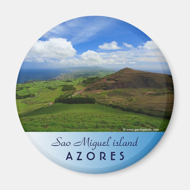 Sao Miguel grönt Magnet (Framsidan)