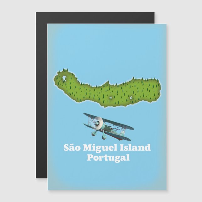 São Miguel Island Portugal karta (Fram/baksida)